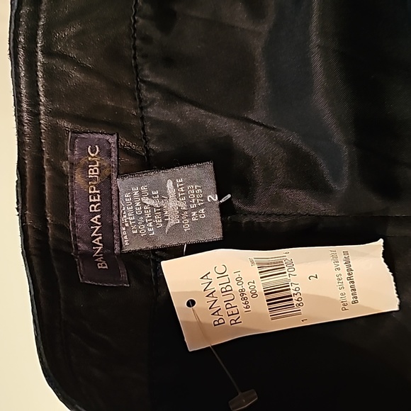 NWT BaNaNa RePuBLiC BLaCK LeaTHeR PaNTS SiZe 2 - Picture 4 of 7